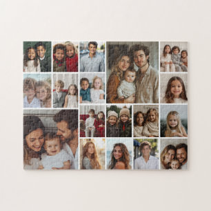 Custom 18 Photo Collage All Over Jigsaw Puzzle