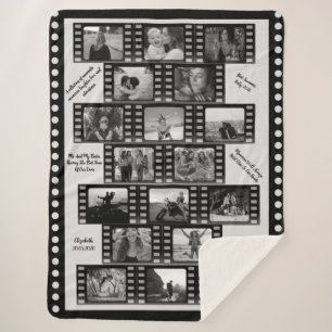 Custom 18 Photo Collage Travel Besties Anniversary Sherpa Blanket