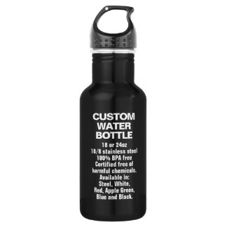 Custom 18oz BLACK Stainless Steel Water Bottle