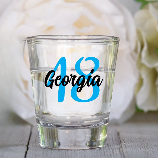 Custom 18th 20th 30th 40th 50th 60th 70th Birthday Shot Glass (Creator Uploaded)
