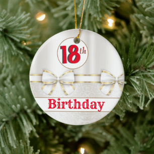 CUSTOM 18th Birthday Ceramic Ornament