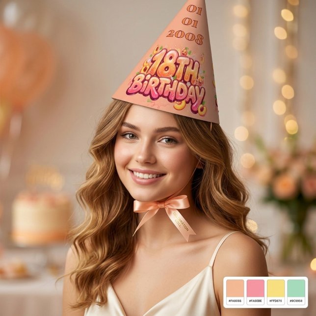 Custom 18th Birthday Party Celebration Cone Hat (Creator Uploaded)