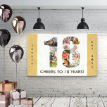 Custom 18th Birthday Party Neutral Photo Collage Banner<br><div class="desc">Create your own photo collage banner for a 18th Birthday Party. The template is set up for you to add your custom name or wording and your favourite photos. Your photos will automatically appear as a photo collage in the shape of the number 18. The banner has neutral beige sand...</div>