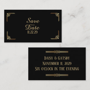 Custom 1920s Art Deco Small Save the Dates Cards