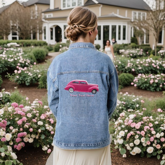 Custom 1940 Famous American Make Sedan Denim Jacket (Wedding Back)