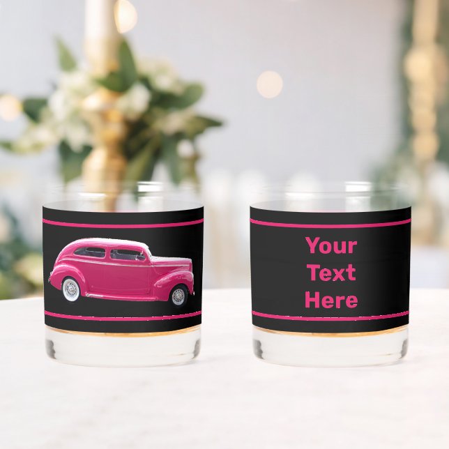 Custom 1940 Famous American Make Sedan Whiskey Glass (Insitu (Wedding))