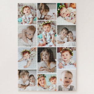 Custom 1,014 Piece 12-Photo Collage Difficult Jigsaw Puzzle