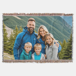 Custom 1 Photo Family Throw Blanket