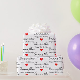 Custom 1st 2nd 10th 20th 30th 40th Birthday Party Wrapping Paper