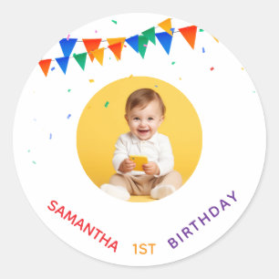 Custom  1st 2nd 3rd 10th 20th Birthday Party  Classic Round Sticker