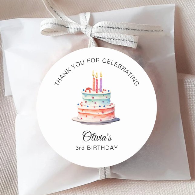 Custom 1st 2nd 3rd 10th 20th Birthday Party Favour Classic Round Sticker (Creator Uploaded)