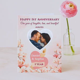 Custom 1st Anniversary Card for Husband & Wife
