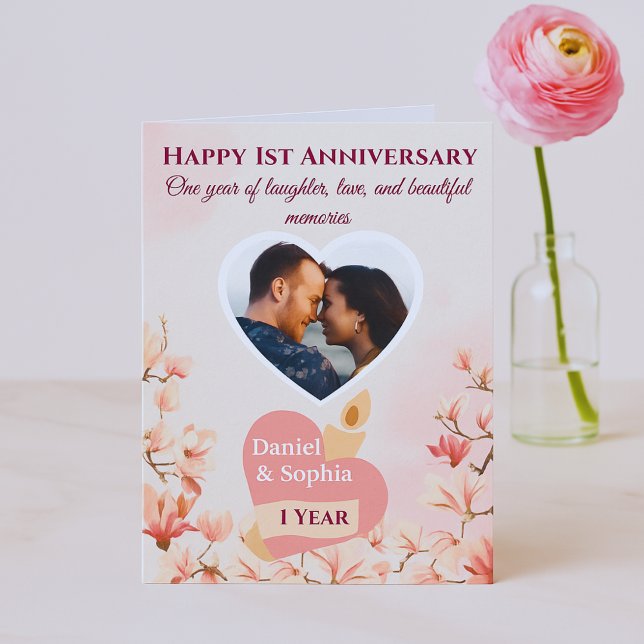 Custom 1st Anniversary Card for Husband & Wife (Creator Uploaded)