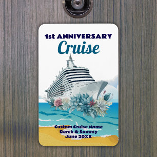 Custom 1st Anniversary Cruise Cabin Door Magnet