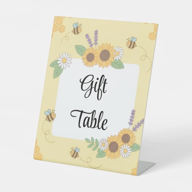 Custom 1st Bee-Day Table Sign  (Front)