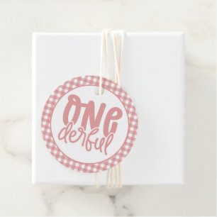 Custom 1st Birthday Cute Pastel Pink Onederful Favour Tags