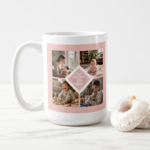 Custom 1st Mother's Day Photo Collage Pink Floral Coffee Mug