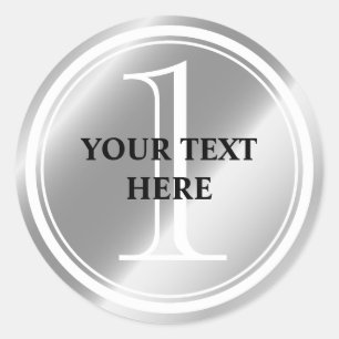 Custom 1st prize silver medal stickers and seals