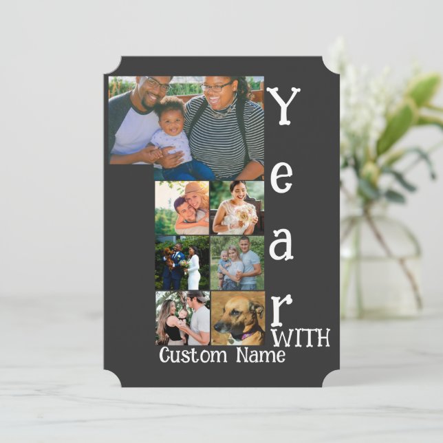 Custom 1st wedding anniversary 7 photo collage (Standing Front)