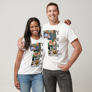 Custom 1st wedding anniversary 7 photo collage T-Shirt