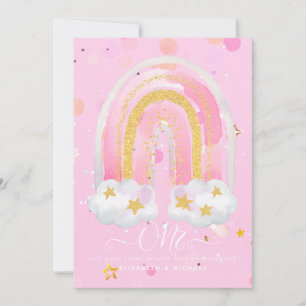 CUSTOM 1stBIRTHDAY Girly PInk Gold Glitter Rainbow