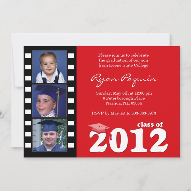 Custom 2012 Film Strip Graduation Invitation (Front)