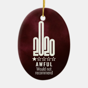 Custom 2020 Middle Finger Review Wouldnt Recommend Ceramic Ornament