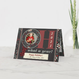 Custom 2021 Funny Quarantine Bingo Photo Christmas Holiday Card