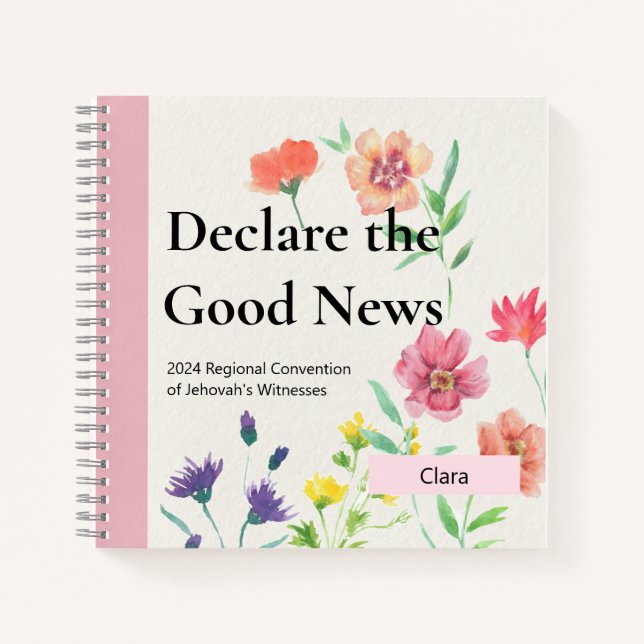 Custom 2024 JW Convention Declare the Good News   Notebook (Front)