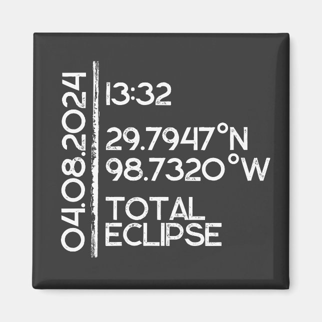 Custom 2024 Solar Eclipse Magnet (Front)