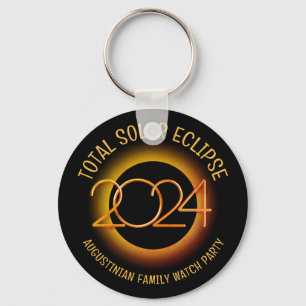 Custom 2024 TOTAL SOLAR ECLIPSE Family Souvenir Key Ring