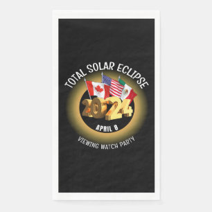 Custom 2024 TOTAL SOLAR ECLIPSE Flags Napkin