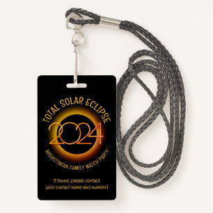 Custom 2024 TOTAL SOLAR ECLIPSE Lost Child Group ID Badge