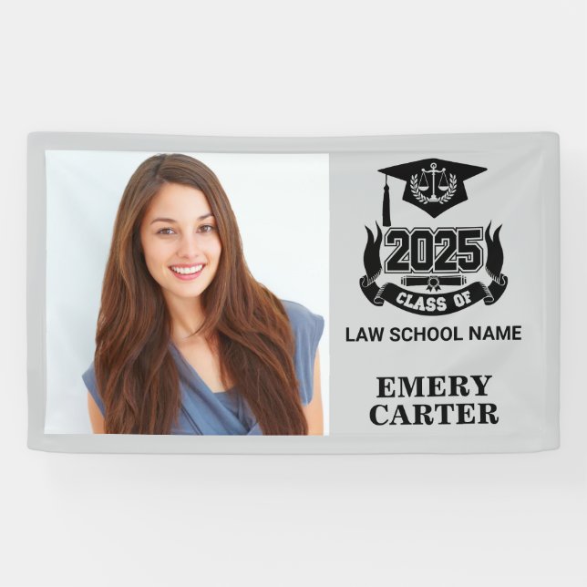 Custom 2025 Graduate Photo Attorney Law School  Banner (Horizontal)
