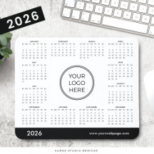 Custom 2026 Calendar Business Logo Mouse Pad