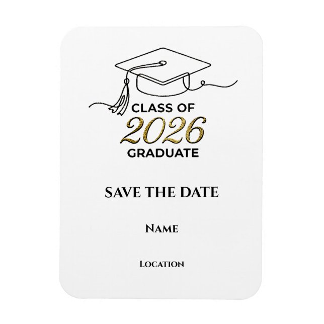 Custom 2026 Graduation Save the Date Magnet (Vertical)