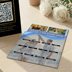Custom 2026 Photo Family Name Calendar Magnetic 