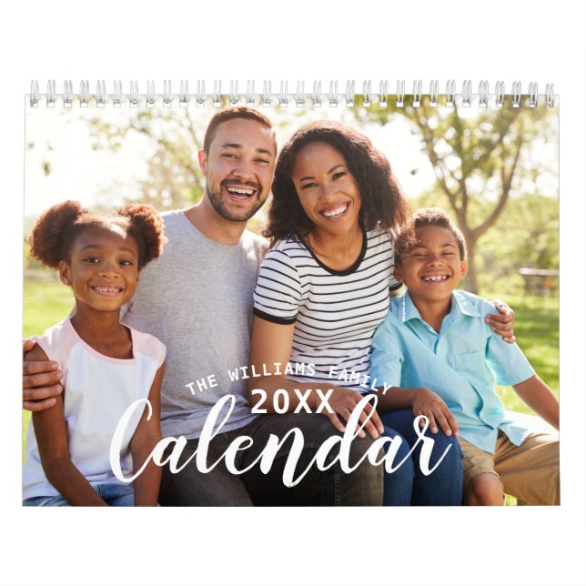 Custom 2026 Simple Modern Script Family Photo Calendar (Cover)