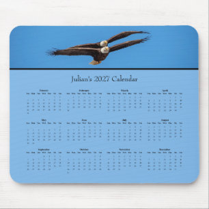 Custom 2027 Bald Eagle Portrait Calendar Mouse Pad