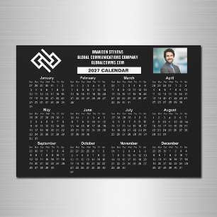 Custom 2027 Company Calendar Black Business Magnet