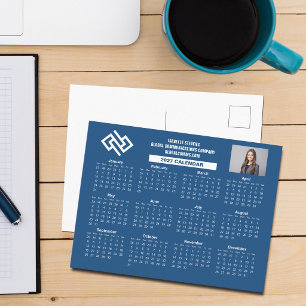 Custom 2027 Company Calendar Blue Business Postcard