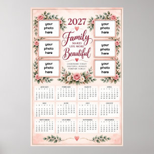 Custom 2027 Family Photo Calendar Poster