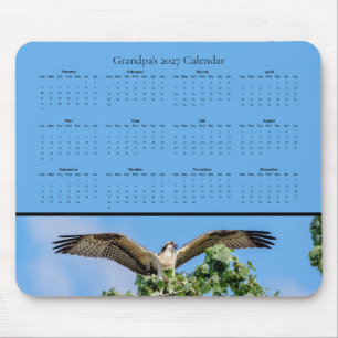 Custom 2027 Majestic Osprey Desk Calendar Mouse Pad