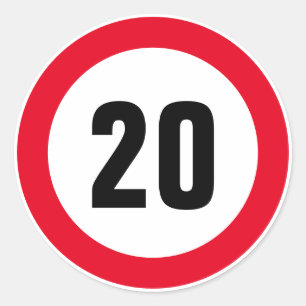 Custom 20 mph maximum speed limit stickers