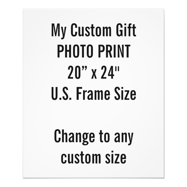 Custom 20" x 24" Photo Print  US Frame Size (Front)