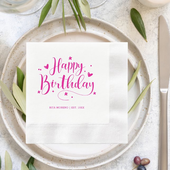 Custom 20th 30th 40th 50th 60th 70 Birthday Party Napkin (Creator Uploaded)