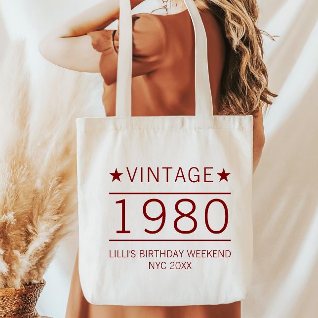 Custom 20th 30th 40th 50th 60th 70 Birthday Squad Tote Bag (Creator Uploaded)