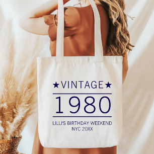 Custom 20th 30th 40th 50th 60th 70 Birthday Squad Tote Bag