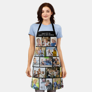 Custom 21 Photo Collage and Text or Name Apron