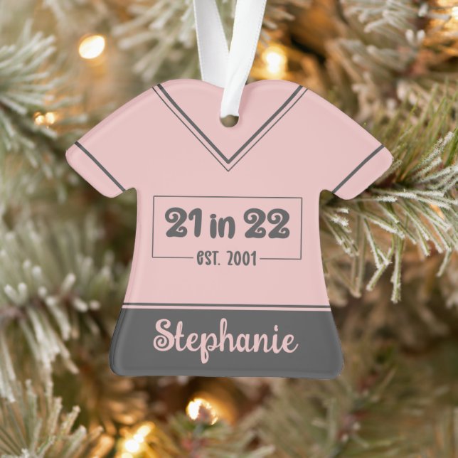 Custom 21st Birthday 21 in 22 Est 2001 Birthday Ornament (Tree)